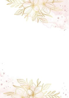 a white and gold background with flowers on it