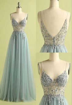 Sage Green Prom Dresses, Beaded Applique Prom Dresses, Vintage Prom Dresses, Formal Dresses Graduation, Tulle Sleeves, Vintage Prom, Prom Dress Inspiration, Prom Dresses Vintage, Cute Prom Dresses, Pretty Prom Dresses, Grad Dresses