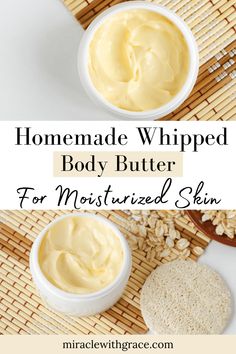 Easy Homemade Whipped Body Butter - Miracle With Grace Body Butter Benefits, Coconut Oil Diy, Scrub Business, Homemade Whipped Body Butter, Spa Treats, Shea Butter Whipped, Coconut Oil Body Butter, Diy Body Butter Recipes, Diy Body Lotion