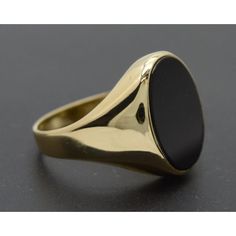 A Timeless Statement Piece! Our Elegant Real Solid 14k Yellow Gold 17mm Oval Close Black Onyx Signet Ring 6gr All Sizes Is The Perfect Way To Add A Touch Of Sophistication To Any Look. The Solid Gold Band And 6gr Weight Deliver Quality And Durability, While The Close Black Onyx Adds A Subtle Touch Of Drama. Available In All Sizes, This Ring Will Make An Unforgettable Impression. Specifications: Metal: Real 14k Yellow Gold (Stamped, 14k) Condition: Brand New Polished: Shiny Weight: 6.0 Grams Widt Men Gold Ring, Gold Ring For Men, Unique Gold Rings, Onyx Signet Ring, Vintage Engagement Rings Sapphire, Signet Ring Men, Mens Gold Rings, Solid Gold Band, Men Jewelry