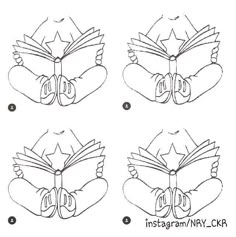 how to draw an open book with hands and feet step by step instructions for children