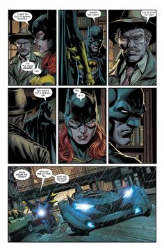 batman and batgirl in the dark knight comics, one is talking to another person