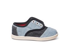 Mixed Denim Tiny TOMS Cordones side