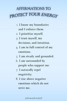 affirmations to protect your energy