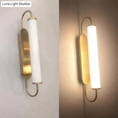 two different types of lights on the wall