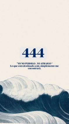 a poster with the number 414 on it's back side and an ocean wave in