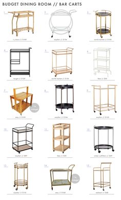 the different types of bar carts for sale