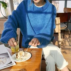 Details:    Get it by Cost  less than  $19  only with Extra 20% OFF New Season Deals Promo code:  sunifty20.  Free Shipping $70. Free Exchange & Easy Returns.   This mohair crew neck sweater comes in Comfy Crewneck Neckline, Dropped Shoulder, Ribbed Cuff, Long Sleeve, Contrast Ribbed at Neck & Cuff, Ribbed Cuffs and Hem.   Knitted crew neck sweater womens is a cozy top in your beloved wardrobe, easily paired with shorts, jeans and leggings.    Material: Polyester  Color: White/Pink/Yellow/Violet/Teal Green/Blue/Orange/Green/Red  Size Details:     One Size For All: Bust 47'', Sleeve?18.5'', Length 26.38'' Design: Oversized, Round Neck, Pure, Cuff, Loose, Oversized, Pullover, Jumper, Sweater, Casual and Retro Style. Weight: approx 0.6 kg   Cold Water Only.    Delivery: 9-14 Business Days Del Autumn Sleeve, Vintage Pullover, Vintage Pullovers, Slim Sweater, Knitting Wool, Beautiful Sweater, Oversized Pullover, Blue Sweater, Loose Sweater