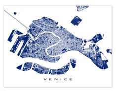 Venice, Italy map print with city streets and canals designed by Maps As Art. Venice Map Art, Italy Map Art, Venice Italy Map, Venice Map, Italy Poster, Italy Wall Art, Background Designs, Italy Map