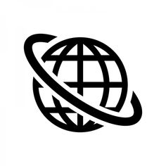 a black and white globe with an arrow in the middle