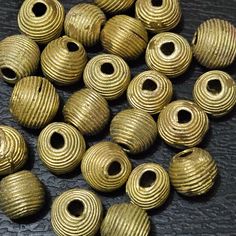 Exquisite African Brass Beads - 30 Handpicked Round Pieces for $16 - Aadampo Designing Jewelry, African Brass Beads, Brass Beads, Bead Leather, Brass Material, Decor Items, Brass Color, Creative Projects, Loose Beads