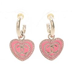 Used Chanel Coco Mark Heart Earrings Gp (Gold Plated) Rhinestones Women's Gold Pink B24s (Sku: Gzl14acb) === General === Brand : Chanel === Design === Type : Ring Earrings Gender : Women Material : Gold Plating Color : Gold, Pink === Included Items === Accessories : None Accessories Notice : Before Purchasing, Please Refer To The Images Of The Accessories Included With The Item. === Condition === Condition : Used (Very Good) Ranking : Rank A Used - A Few Traces Of Usage, Some Scratches / Dirt Ca Luxury Valentine's Day Earrings, Luxury Earrings With Heart Charm, Luxury Heart Earrings With Diamond Accents, Luxury Double Heart Earrings For Valentine's Day, Luxury Pink Jewelry With Heart Charm, Luxury Heart Charm Earrings For Valentine's Day, Luxury Double Heart Earrings, Luxury Heart-shaped Earrings, Luxury Matching Earrings Jewelry For Valentine's Day