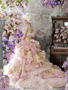 Purple And Gold Dress, Blue Ball Gowns, Fairytale Dress, Gorgeous Wedding Dress, Fantasy Dress, Colored Wedding Dresses, Gorgeous Gowns, Gold Dress, Beautiful Gowns