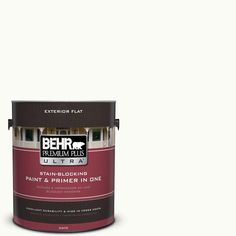 a white paint can with the words behr premium plus painted on it's side