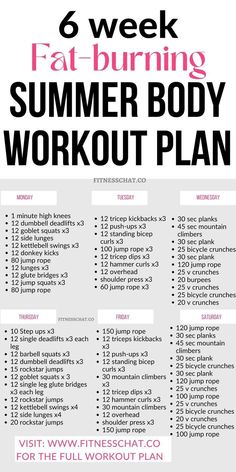 the summer body workout plan is shown in black and white, with pink text on it