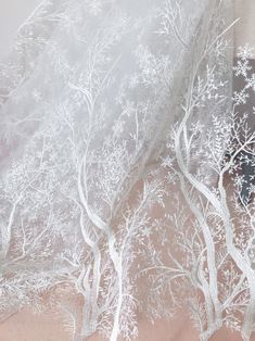 Ivory Embroidery Fabric Snow Trees Lace Snowflake Lace | Etsy Snowflake Wedding Dress, Soul Snatcher, Princess Stuff, Winter Wedding Planning, Snowflake Dress, Curtains Fabric, Snow Trees, Ephemeral Art, Winter Wedding Photos