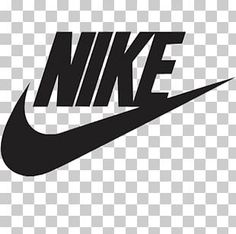 the nike logo is shown on a transparent background, and it appears to be black