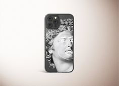 an iphone case with a photo of a man's face on it