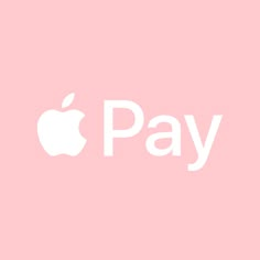 the apple pay logo is shown on a pink background with white letters and an apple