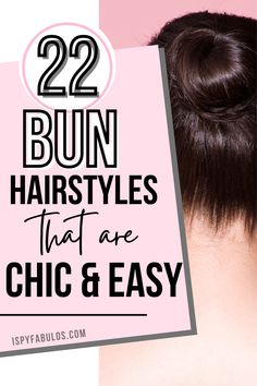 Easy bun hairstyles that are still chic - for those days when you just need your hair off your neck. #hairstyles #bun #messybun #hairtutorials Running Late Hairstyles, Bun Hairstyle