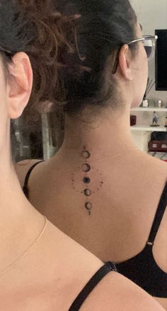 Moon phases tatto back tattoo 3 Moon Phases Tattoo, Moon Phases Tattoo Placement, Moon Tattoo Phases, Phases Moon Tattoo, Tattoos Moon Phases, Lunar Phase Tattoo, 5 Moon Phases Tattoo, Back Moon Phases Tattoo, Moon Phase Hip Tattoo