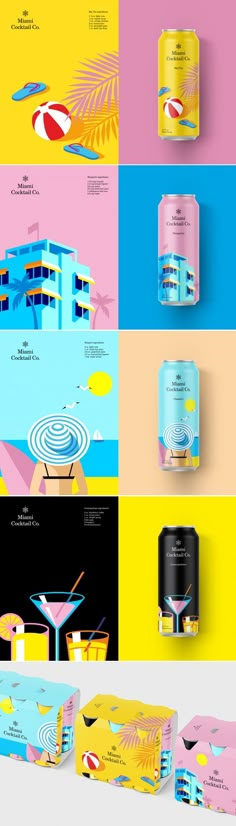 an assortment of packaging designs with different colors