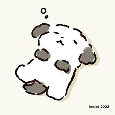 a drawing of a teddy bear with an thought bubble