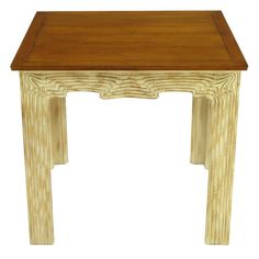 a small wooden table that is made out of wood