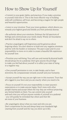 How to Show Up for Yourself - Simple Guide. Give the world the most beautiful gift you can offer - your unapologetic and authentic self. Only by truly committing to yourself can you begin your journey towards self-respect and personal fulfillment, and that will be reflected back to you through external experiences. #selflove #selfcare #mindfulliving #innerbeauty Committing To Yourself, How To Self Reflect, Commitment To Yourself, How To Be Your Authentic Self, How To Be Authentic Self, How To Show Up For Yourself, How To Be Authentic, How To Heal Yourself, Showing Up For Yourself