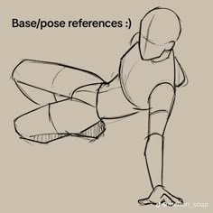 a drawing of a person doing squats with the words base / pose references