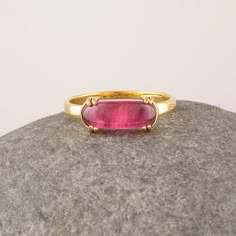 Pink Tourmaline Ring, 13x5mm Oval Shape Curved Gemstone Ring, Double Prong Minimalist Ring, Gold Plated Solid Silver Ring, Gift For Her Item Code: BJ8860 Metal: 925 Sterling Silver Plating: 18k Gold Plated Stone Detail:- Pink Tourmaline Quartz (Lab Created) 13x5 mm Oval Shape Curve Gemstone. To buy the Wooden box separately, please go on the below link: https://www.etsy.com/listing/1131941241 * Please note that there will be slight variations in stone texture and color shades in the actual produ Tourmaline Quartz, Pink Tourmaline Ring, Make Your Own Jewelry, Stone Texture, Jewelry Show, Minimalist Ring, Tourmaline Ring, Laura Lee, Minimalist Rings