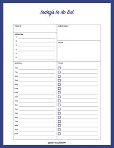 the printable to do list is shown in blue