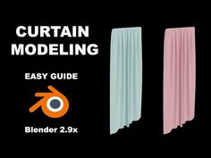 the curtain modeling guide is shown with an image of two different colors and sizes