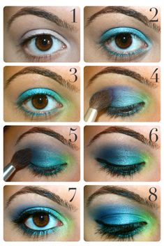 Colorful Makeup Tutorial, Brown Eyed Girl, Blue Smokey Eye, Make Up Tutorials, Makeup Tutorial Step By Step, Smokey Eye Makeup Tutorial, Dramatic Eyes