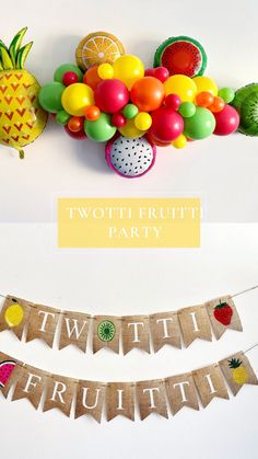 Celebrate two years with a burst of fruity fun! Our tutti fruit banner and vibrant fruit balloons bring the perfect pop of color to this sweet second birthday party! 🍍 






#FruitThemedParty #SecondBirthday #TuttiFruit #PartyDecor #BirthdayBalloons Colorful Party Ideas, Balloon Fruit, Tutti Frutti Party Decorations, Twotti Fruitti Party, Pineapple Balloon, Tutti Fruitti Party, Fruit Balloons, Fruit Banner, Twotti Fruitti