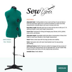 a mannequin on a stand with instructions for how to sew your own