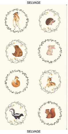 four different types of animals in a circle with the words selvage on it