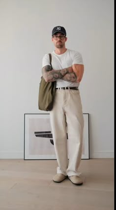 Khaki Slacks Mens Outfit, Mens Sandals Outfit, Sandals Outfits, Slacks Outfit, Desert Dweller, Boston Outfits, Khaki Slacks, Black Outfit Men