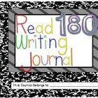 a book cover with the words read 1080 writing journal written in multicolored letters