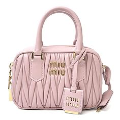 Miu Miu Arcadi Matelasse Leather Pink Approx. W20xh13xd7cm Dream Bags, Miu Miu Bag, Compact Bag, Pretty Bags, Mini Tote Bag, Iconic Bags, Designer Shoulder Bags, Mini Tote, Cute Bags