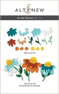 the flower die set is shown in various colors and sizes