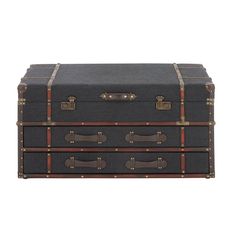 an old fashioned trunk is shown on a white background