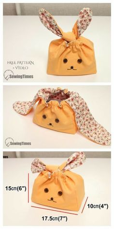 the instructions for how to make an adorable bunny bag