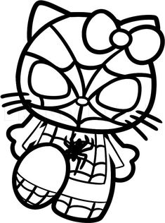 the hello kitty coloring page has been updated to include an image of a cat with big eyes