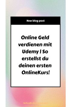 an advertisement with the words online geld verddenn mit udderny i so ersteltt du deien ersten onlinekurs