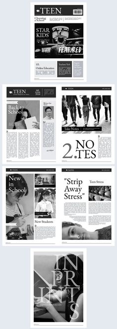 an image of the front and back pages of a magazine, with different font styles