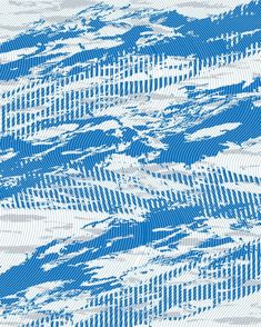 an abstract blue and white background with wavy lines on it's surface, in the middle