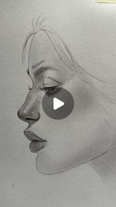 a pencil drawing of a woman's face