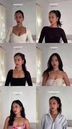 Neckline Accessory Guide, Short Hair Long Dress Outfit, Hair Styles For Dress Types, Jewelry For Necklines, What Hair To Wear With What Neckline, Hair Styles Based On Neckline, Hair For Different Necklines Dresses, Fashion Tips For Women What To Wear, Hairstyle By Neckline