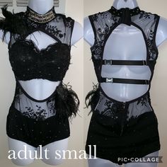 Custom Black Leotard Jazz Dance Costume Or Perfect As A Chicago Halloween Costume Adult Size Medium Like New Condition Reposhing This Item I Purchased From @Laurensieloff. Loved It, But Ready To Rotate For Something New. Questions? Leave A Comment Below! Vampire Dance, Chicago Halloween, Lace Dance Costumes, Halloween Costume Adult, Jazz Dance Costume, Dance Comp, Horror Costume, Black Leotard, Jazz Dance Costumes